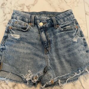 American Eagle Outfitters Light Blue Distressed Jean Shorts